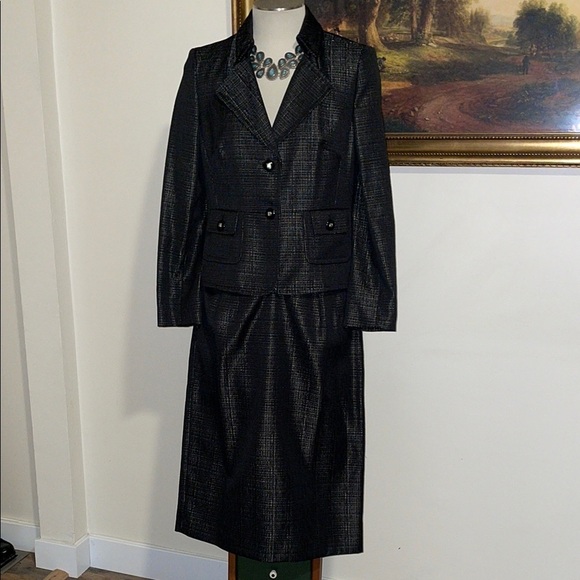 LeSuit Skirt & Suit Studio Blazer (Both Kasper Companies) Matching Suit. Size 8. - Picture 2 of 15